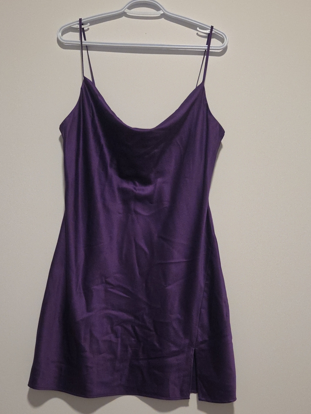 Dynamite Satin Slip Dress with Cowl Neck